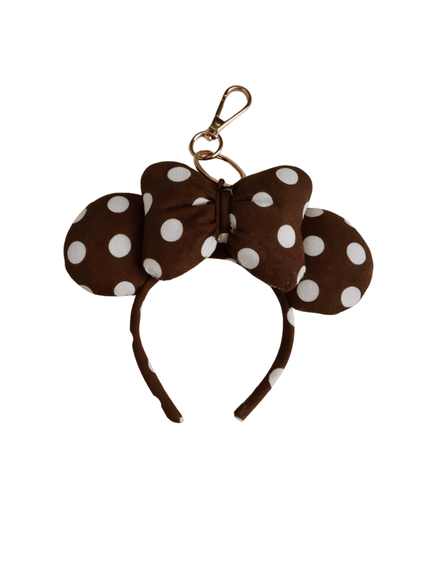 Brown Polka Dot Ears Bag Charm