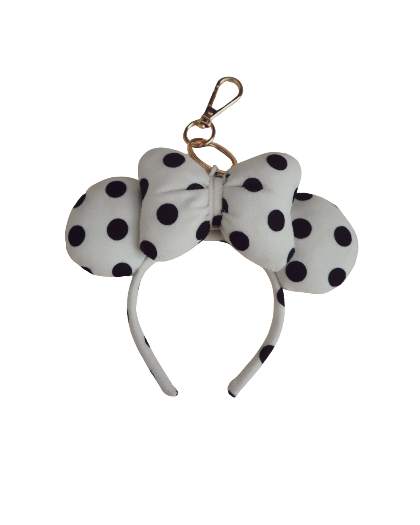 White Polka Dot Ears Bag Charm