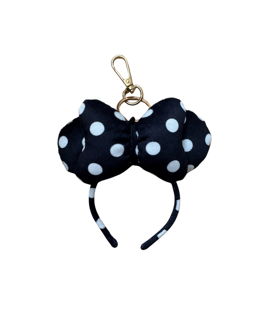 Black Polka Dot Ears Bag Charm