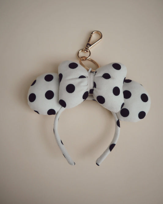 *Pre-Order* White Polka Dot Ears Bag Charm (Mid April)
